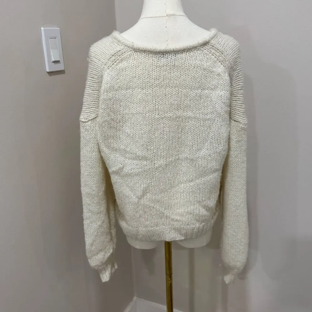 Madewell‎ white V neck sweater XS - Picture 3 of 5
